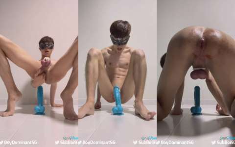 【SubBoi97】Sub Boi向@boydominantsg大人汇报: 从计划的骑乘假阳具视频到尝试自我拳交的荡漾转变